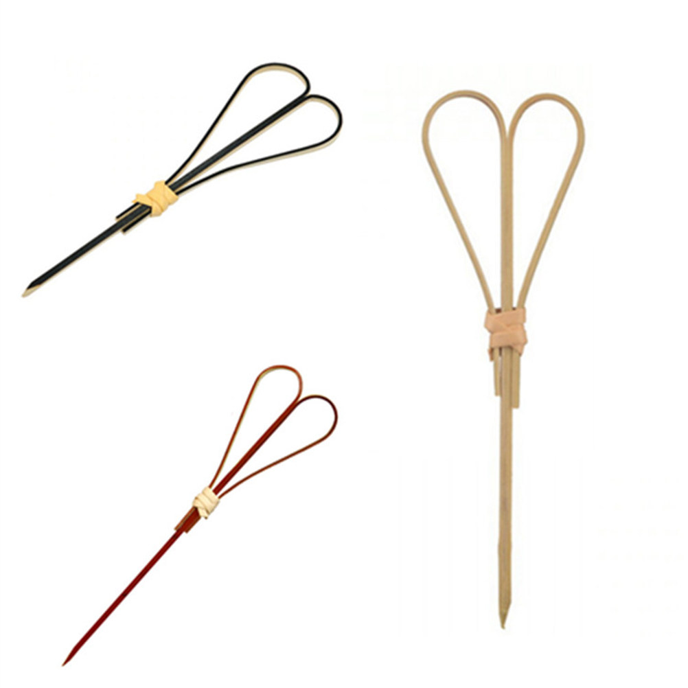 Home Bar Supplies - 50Pcs Scissors Shaped Cocktail Picks Bamboo
