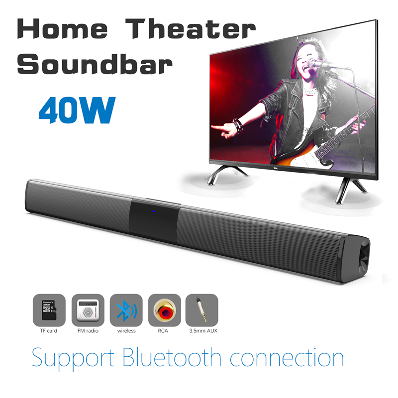 Home Bar And Theater - 40W Wireless Bluetooth 5.0 Soundbar Speaker