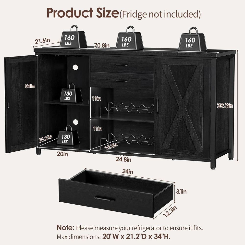 Large Coee Bar Cabinet with 2  - Home Bar And Cabinet review and price