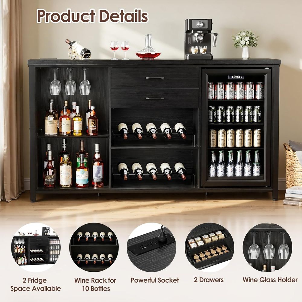 Large Coee Bar Cabinet with 2  - Home Bar And Cabinet review and price