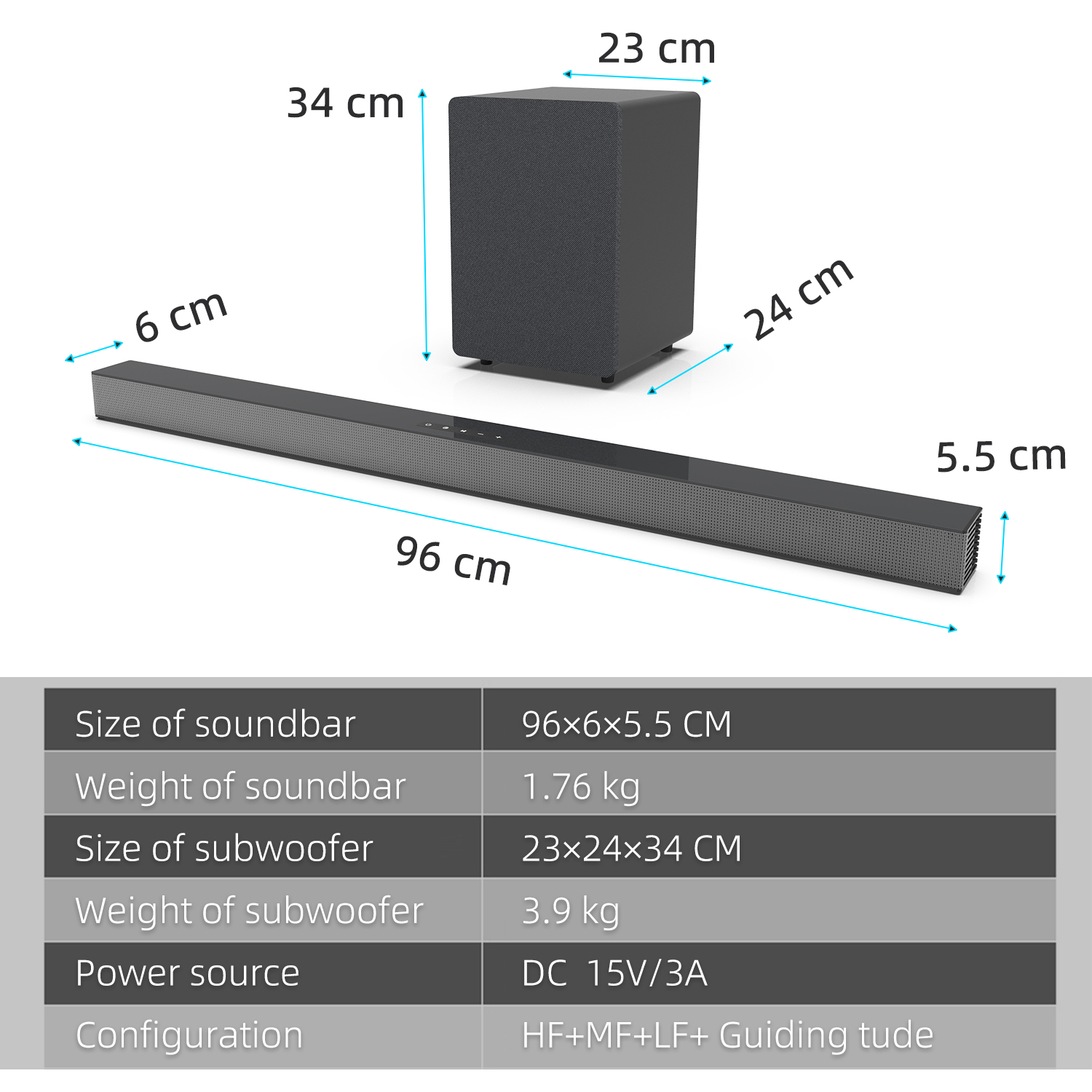 84W TV Sound Bar with Subwoofe - Home Bar And Theater review and price