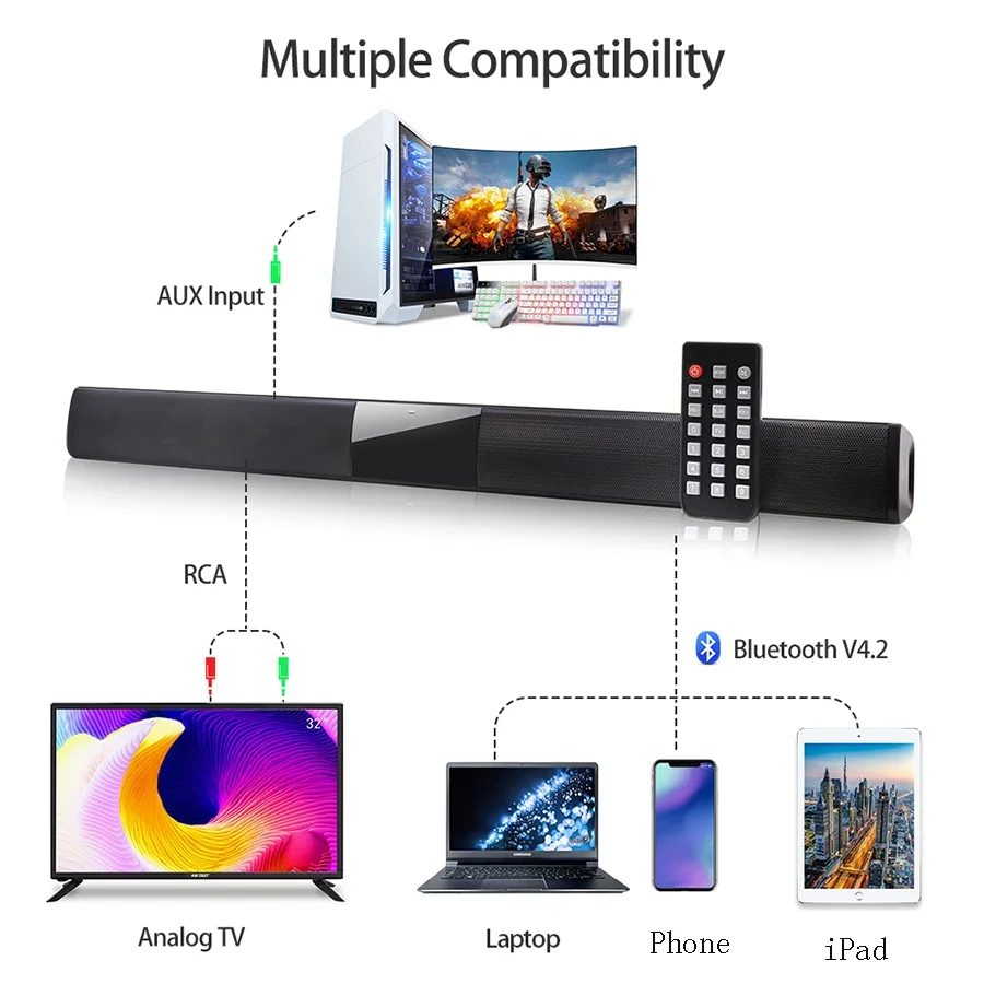 40W Soundbar TV Portable Bluet - Home Bar And Theater review and price