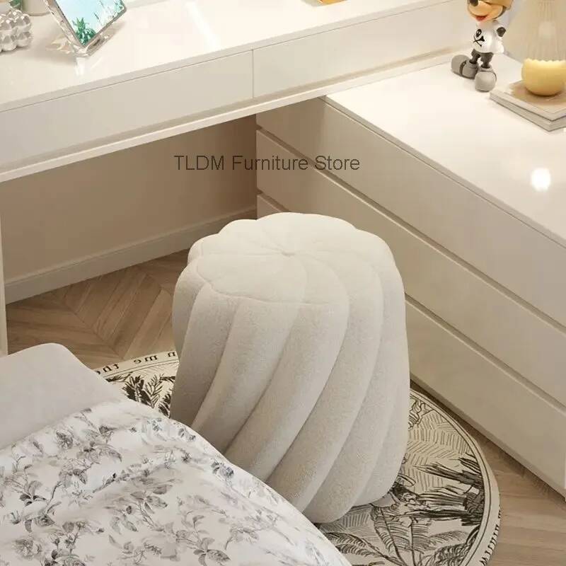 Lamb Wool Pleated Round Stool  - Home Barcelona review and price