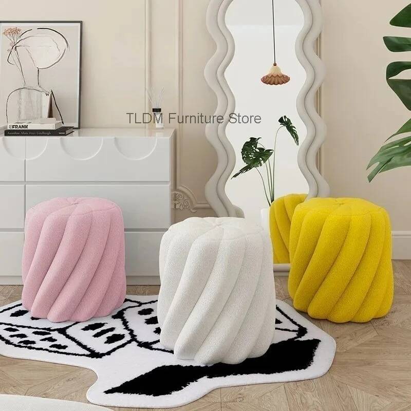 Lamb Wool Pleated Round Stool  - Home Barcelona review and price