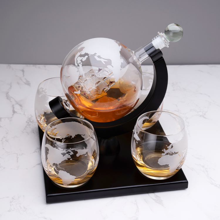 Factory Sale Custom 850ML High - Decanter Globe Set review and price