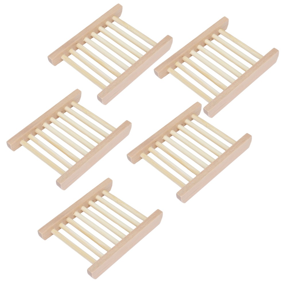 5 PCS Natural Wood Soap Dish S - Home Bar Supplies review and price