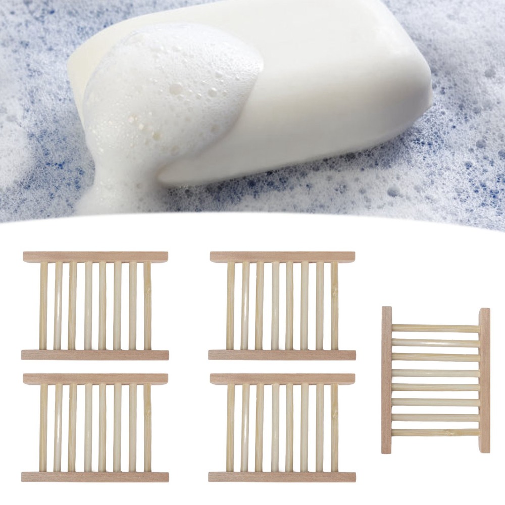 5 PCS Natural Wood Soap Dish S - Home Bar Supplies review and price