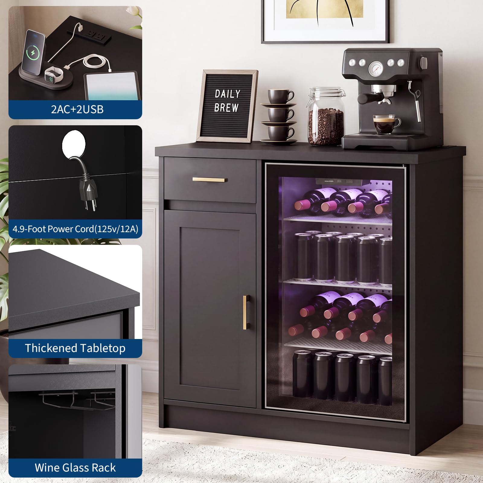 42in Farmhouse Wine Bar Cabine - Home Bar And Cabinet review and price