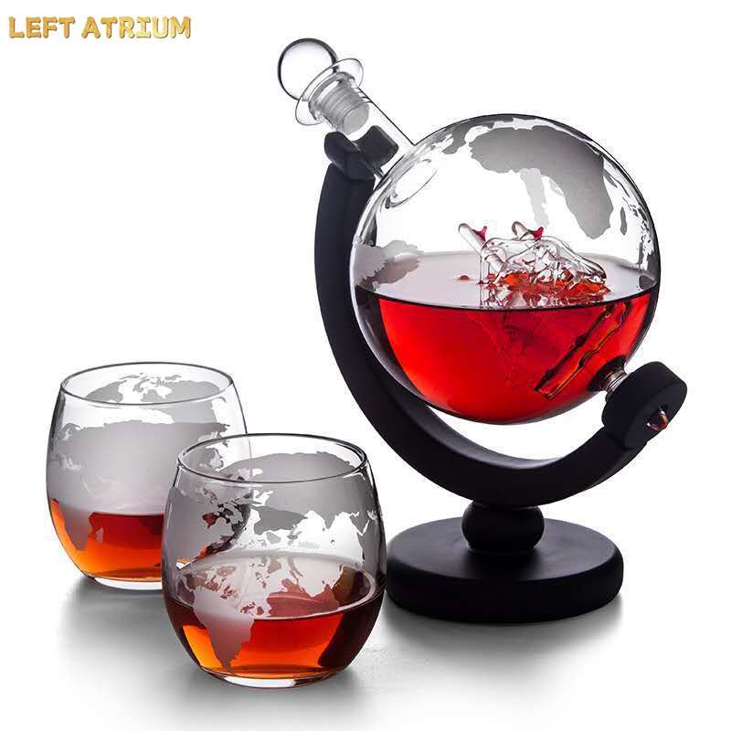 Glass globe shaped decanter, w - Decanter Globe Set review and price