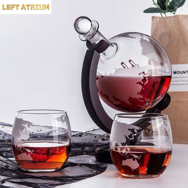 Glass globe shaped decanter, w - Decanter Globe Set review and price