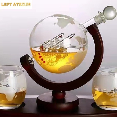 Glass globe shaped decanter, w - Decanter Globe Set review and price