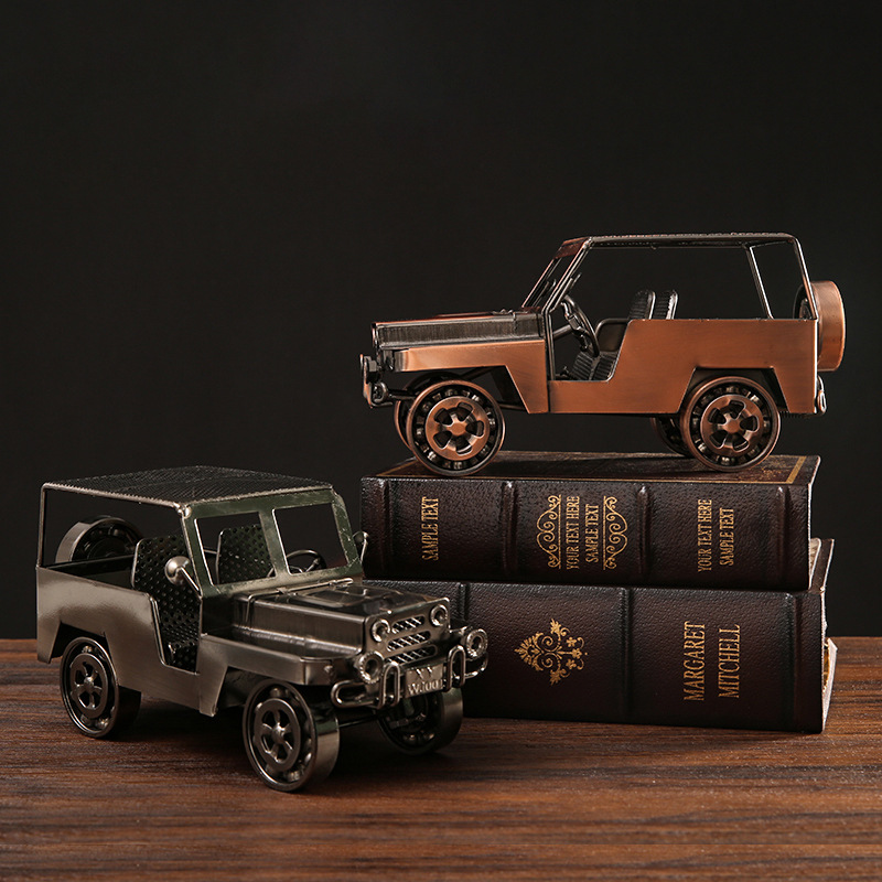 Vintage Jeep Car Ornament Meta - Home Bar And Cabinet review and price
