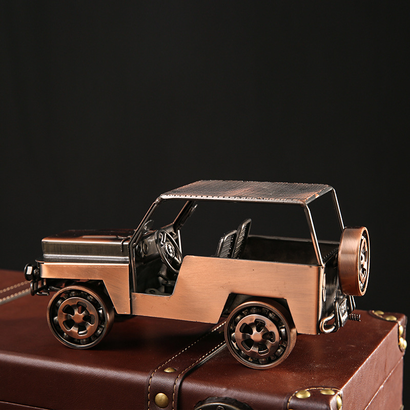 Vintage Jeep Car Ornament Meta - Home Bar And Cabinet review and price