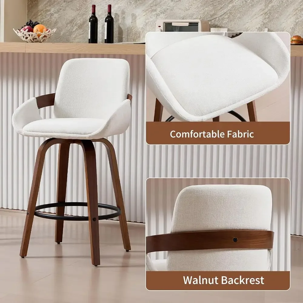 Beige Fabric Swivel Bar Stools - Home Bar Stools review and price