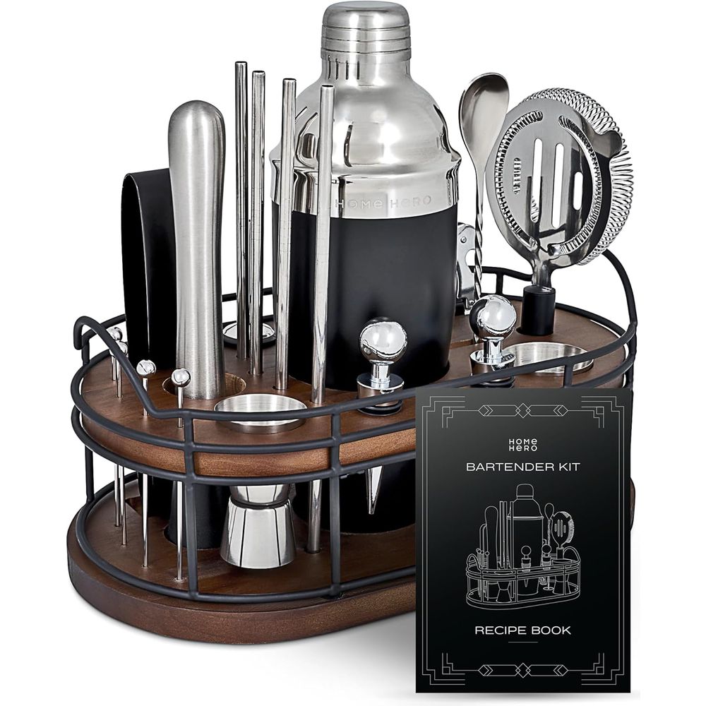22-Piece Cocktail Shaker & Bar - Cocktail Recipe Book review and price