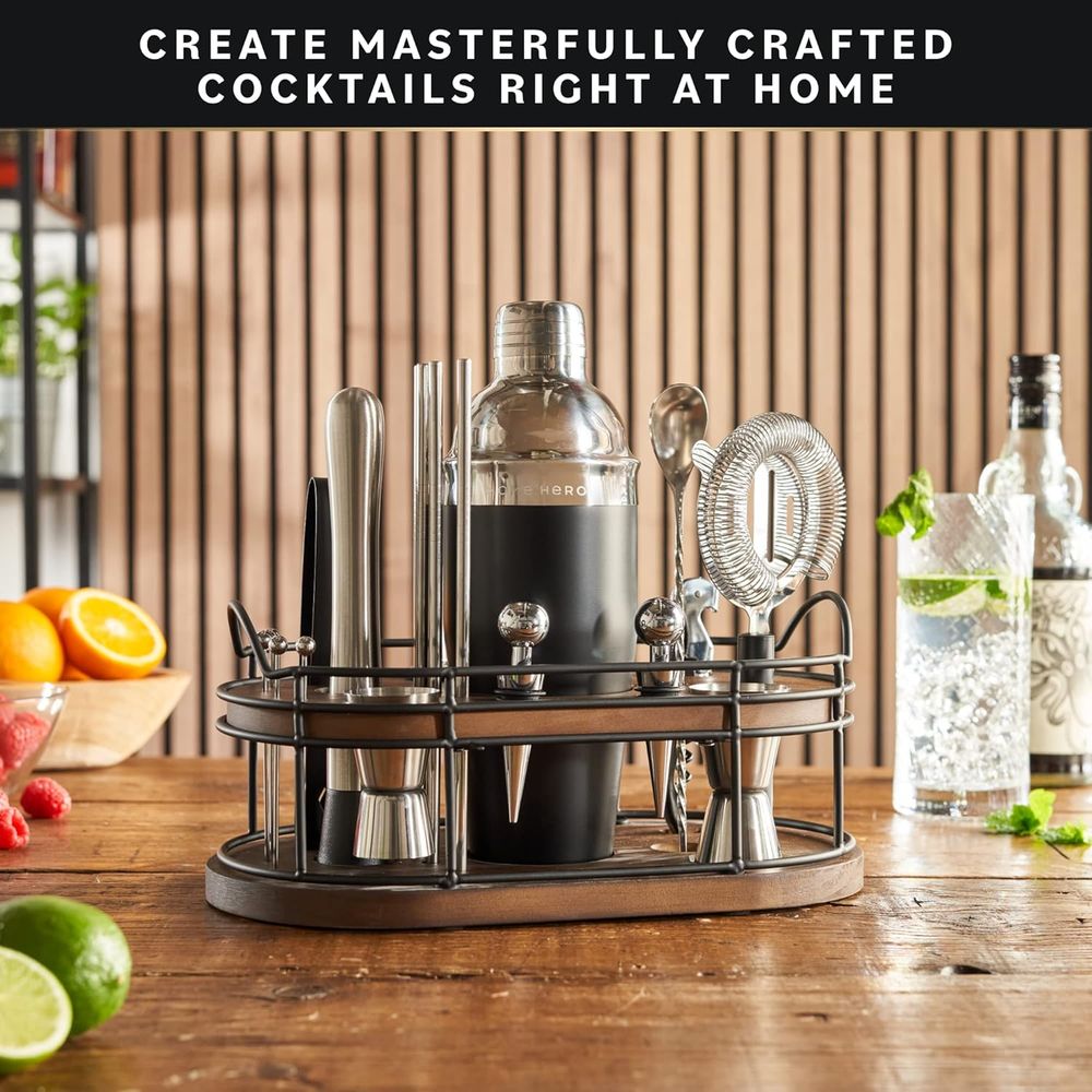 22-Piece Cocktail Shaker & Bar - Cocktail Recipe Book review and price