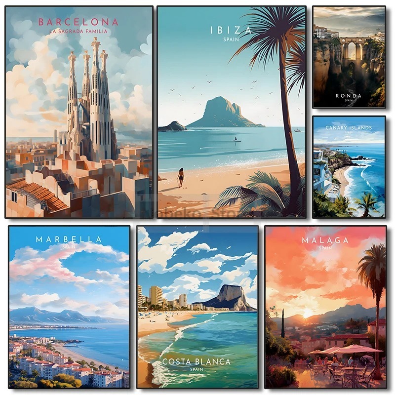 Spain Travel Poster Barcelona  - Home Barcelona review and price