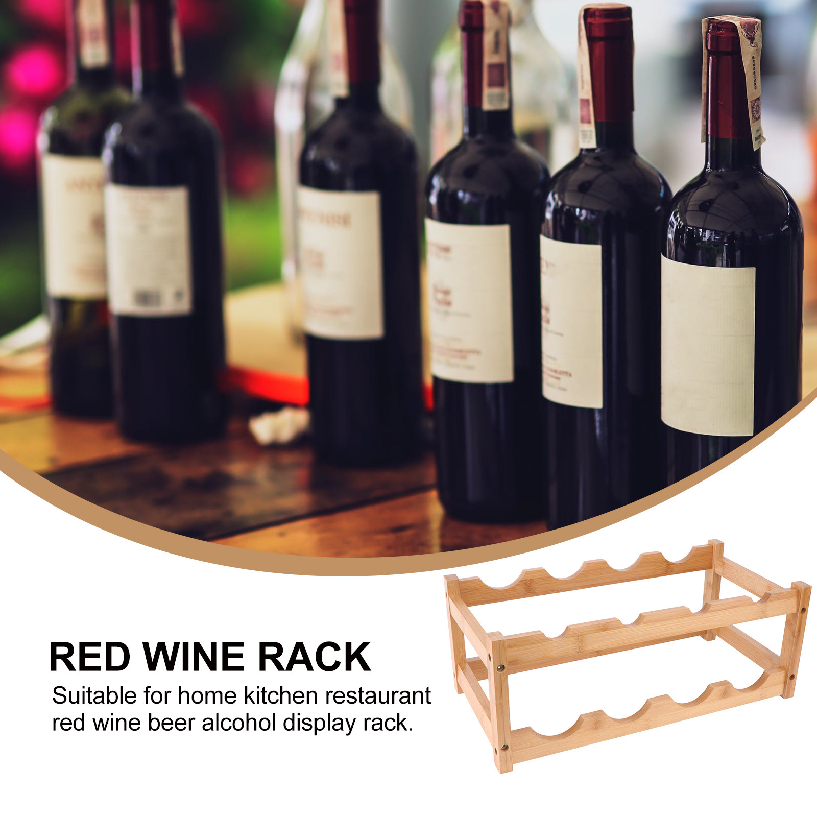 Wooden Double Layer Red Wine R - Home Bar Stand review and price