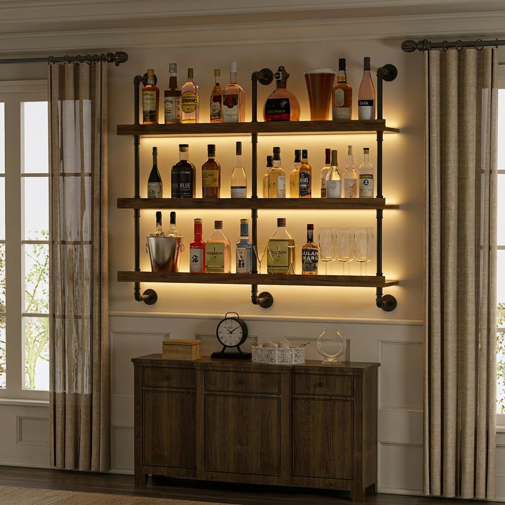 Wall Mounted Wine Rack With LE - Home Bar Stand review and price