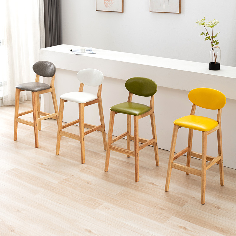Simple solid wood bar chair, d - Home Bar Stools review and price