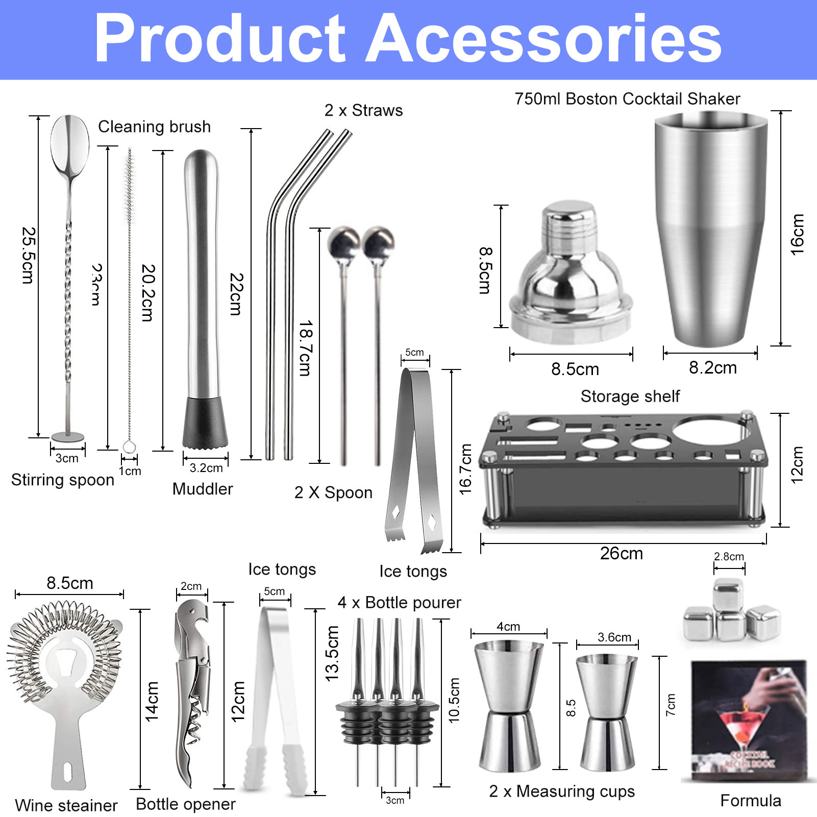 Cocktail Making Set Shaker Sta - Cocktail Recipe Book review and price